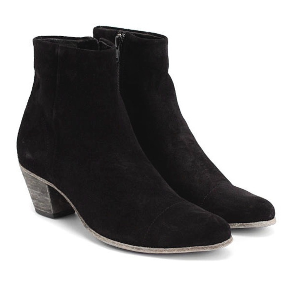 JOHN FLUEVOG Milla Immortal Perfection Suede Leather Ankle Booties Block Heels